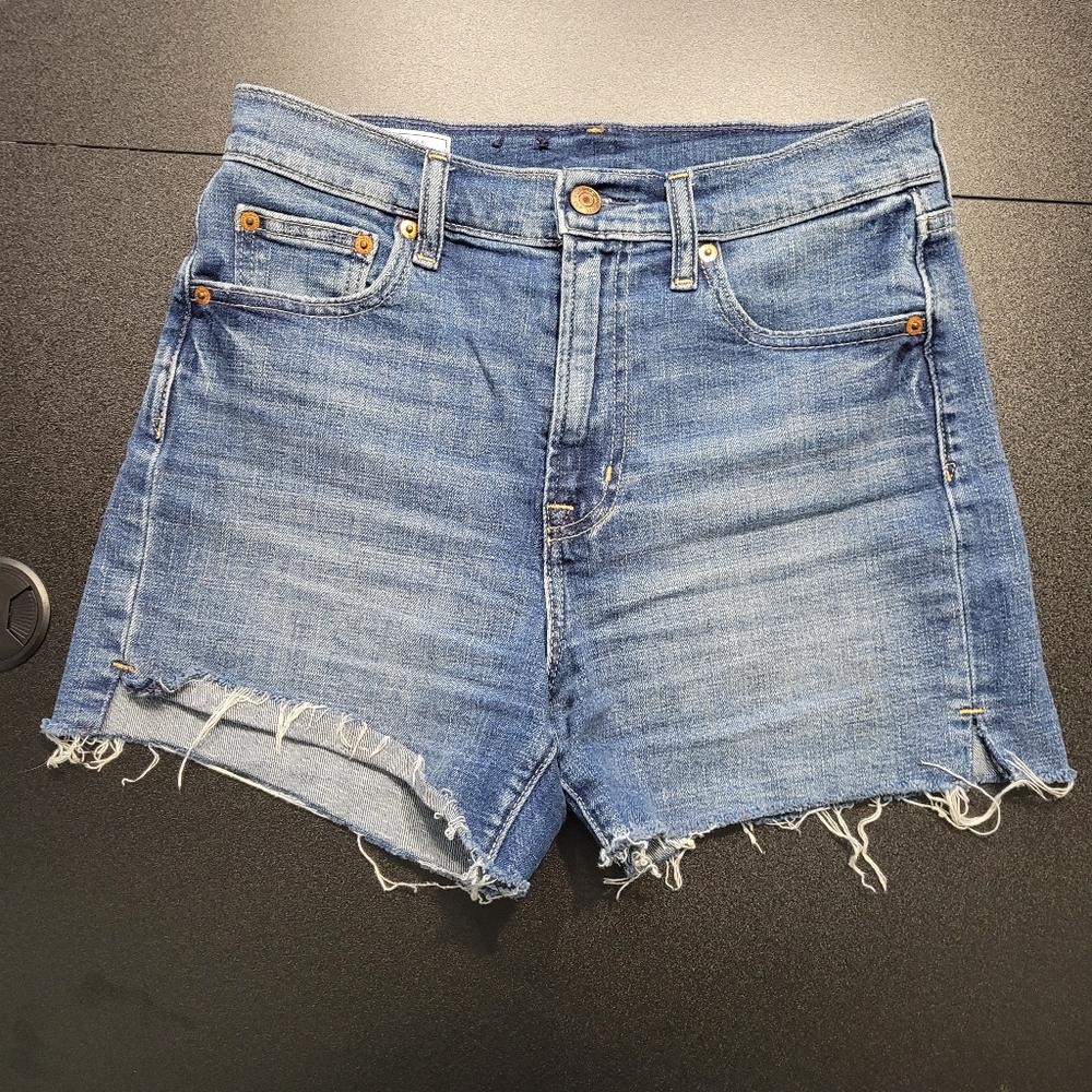Gap 4" Blue Jean Short Cheeky High Rise Women's 4r Raw hem